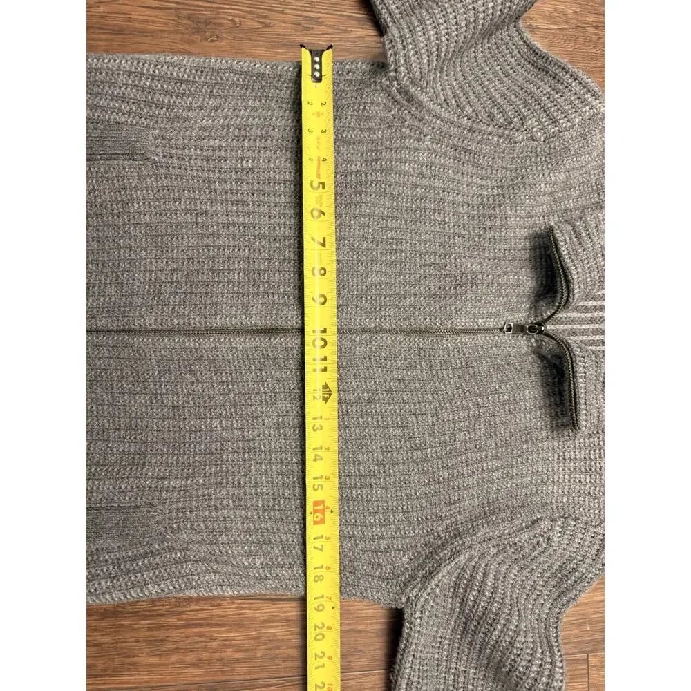 Banana Republic Men’s Merino Wool Ribbed Full Zip Grey M Tall